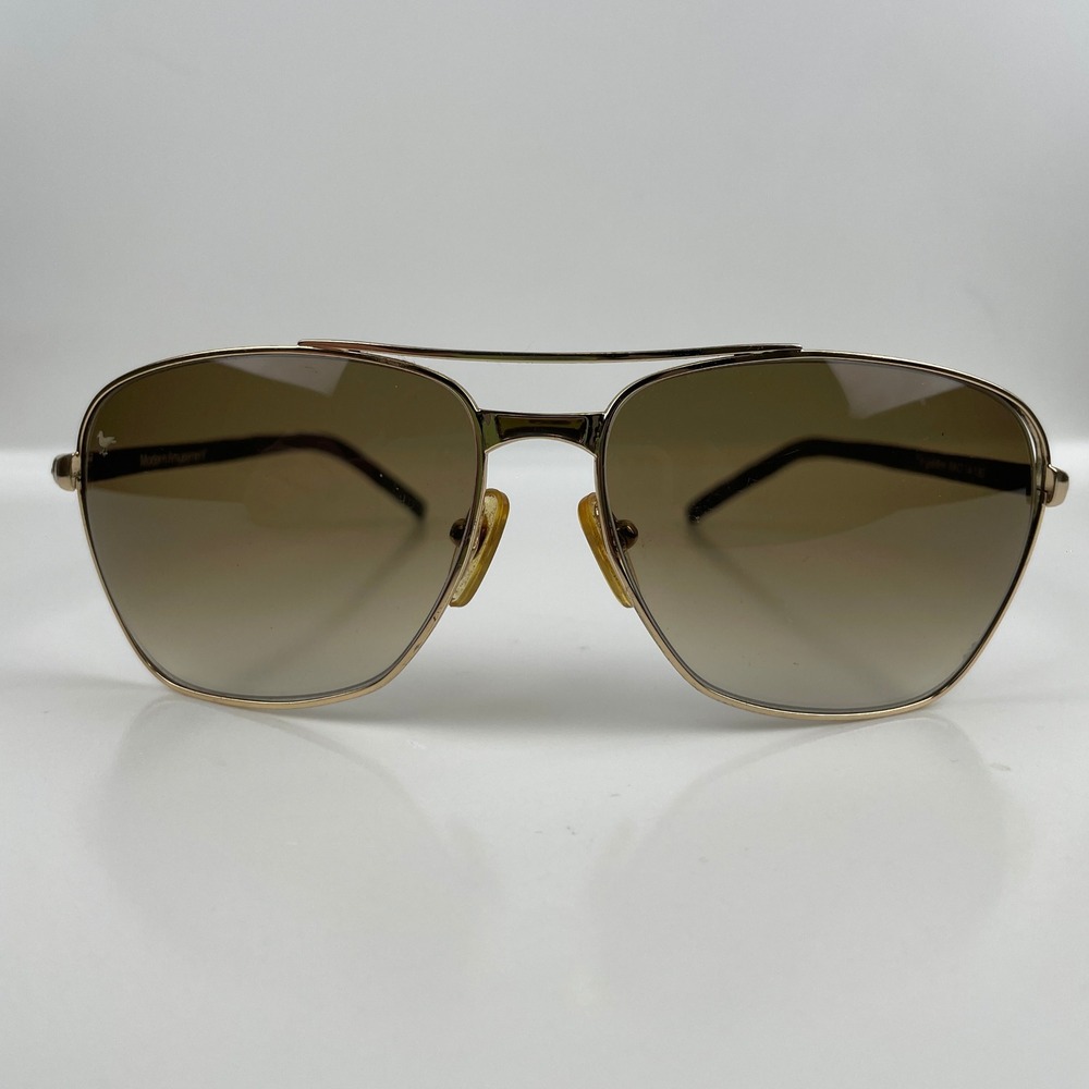 Modern Amusement Aviator Sunglasses Gradient 7s Gold/Brown Leather Y2K 59-14-130